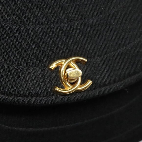 CHANEL Chain Shoulder Bag Cotton Black Gold CC - Picture 14 of 16